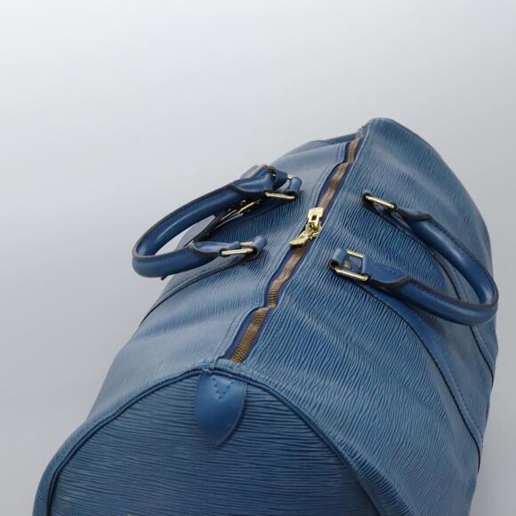 LOUIS VUITTON Epi Keepall 55 Boston Bag Toledo Blue M42955 - Picture 6 of 16